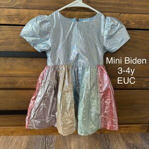 Mini Boden Silver and Pink Formal Dress